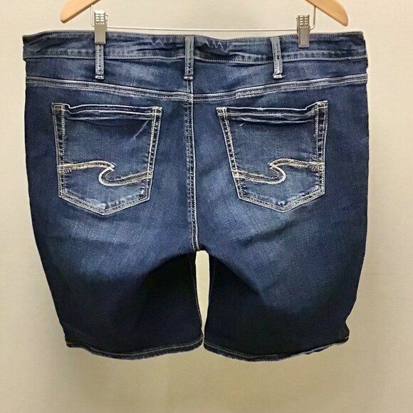 Silver Jeans 20 Suki Bermuda Denim Women’s Shorts Stretch Mid Rise Distressed - Picture 5 of 9